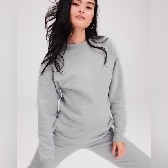 Girlfriend Collective Grey Crewneck Sweater organic cotton size extra large - Picture 2 of 12